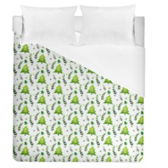 Watercolor Christmas Tree Duvet Cover (queen Size) by patternstudio