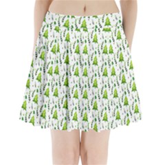 Watercolor Christmas Tree Pleated Mini Skirt by patternstudio