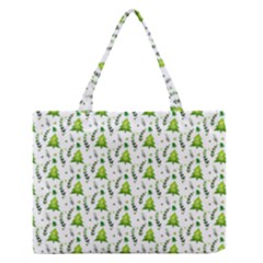 Watercolor Christmas Tree Zipper Medium Tote Bag by patternstudio