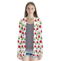 Watercolor Ornaments Drape Collar Cardigan