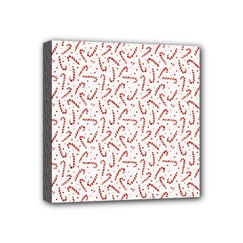 Candy Cane Mini Canvas 4  X 4  by patternstudio