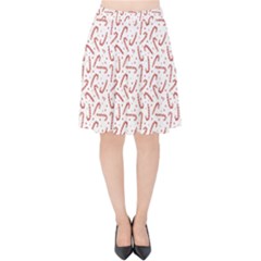 Candy Cane Velvet High Waist Skirt