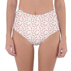 Candy Cane Reversible High-waist Bikini Bottoms by patternstudio