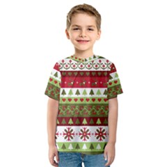 Christmas Spirit Pattern Kids  Sport Mesh Tee