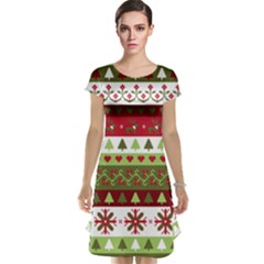 Christmas Spirit Pattern Cap Sleeve Nightdress