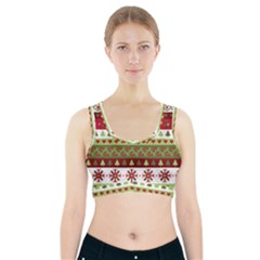 Christmas Spirit Pattern Sports Bra With Pocket by patternstudio