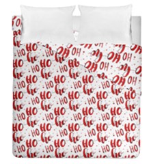 Ho Ho Ho Santaclaus Christmas Cheer Duvet Cover Double Side (queen Size) by patternstudio