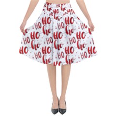 Ho Ho Ho Santaclaus Christmas Cheer Flared Midi Skirt by patternstudio