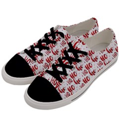 Ho Ho Ho Santaclaus Christmas Cheer Men s Low Top Canvas Sneakers by patternstudio