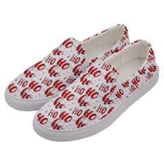 Ho Ho Ho Santaclaus Christmas Cheer Men s Canvas Slip Ons by patternstudio