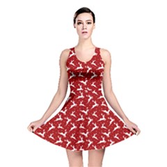 Red Reindeers Reversible Skater Dress by patternstudio