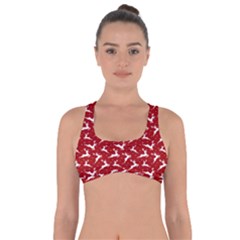 Red Reindeers Got No Strings Sports Bra by patternstudio