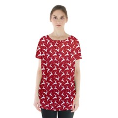 Red Reindeers Skirt Hem Sports Top