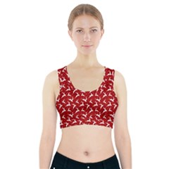 Red Reindeers Sports Bra With Pocket by patternstudio