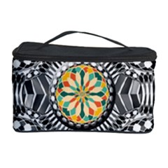 Beveled Geometric Pattern Cosmetic Storage Case by linceazul