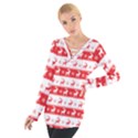 Knitted Red White Reindeers Tie Up Tee View1