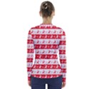 Knitted Red White Reindeers V-Neck Long Sleeve Top View2