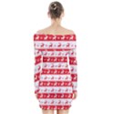 Knitted Red White Reindeers Long Sleeve Off Shoulder Dress View2