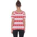 Knitted Red White Reindeers Cut Out Side Drop Tee View2