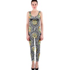 Beveled Geometric Pattern Onepiece Catsuit by linceazul