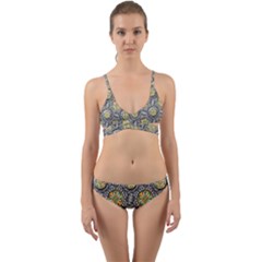 Beveled Geometric Pattern Wrap Around Bikini Set by linceazul