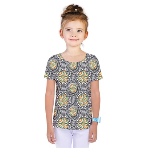 Beveled Geometric Pattern Kids  One Piece Tee by linceazul