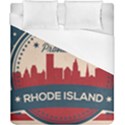 Providence Rhode Island Retro Skyline Duvet Cover (California King Size) View1