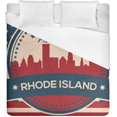 Providence Rhode Island Retro Skyline Duvet Cover Double Side (king Size)