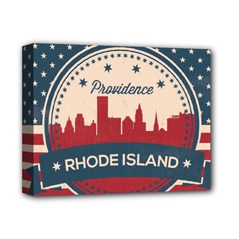 Providence Rhode Island Retro Skyline Deluxe Canvas 14  X 11  by Bigfootshirtshop