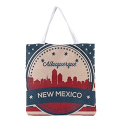 Retro  Albuquerque New Mexico Skyline Grocery Tote Bag by Bigfootshirtshop