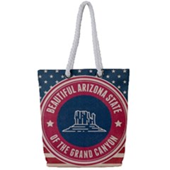 Retro Arizona Grand Canyon State Full Print Rope Handle Bag (small) by Bigfootshirtshop