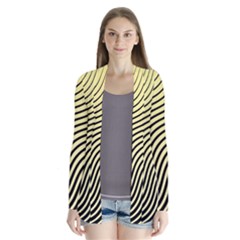 Black And Gold Waves Drape Collar Cardigan by SageExpress