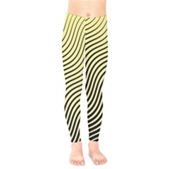 Black And Gold Waves Kids  Legging