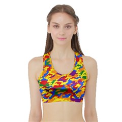 Homouflage Gay Stealth Camouflage Sports Bra With Border by PodArtist