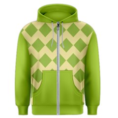 Green Rectangular Pattern Men s Zipper Hoodie