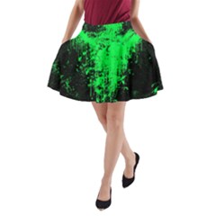 Green Triangle Splash A-line Pocket Skirt by berwies