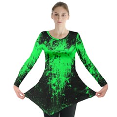 Green Triangle Splash Long Sleeve Tunic  by berwies