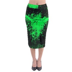 Green Triangle Splash Midi Pencil Skirt by berwies