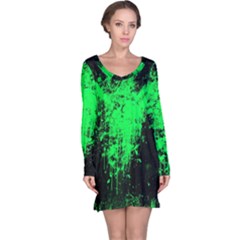 Green Triangle Splash Long Sleeve Nightdress by berwies