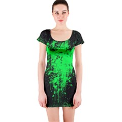 Green Triangle Splash Short Sleeve Bodycon Dress by berwies