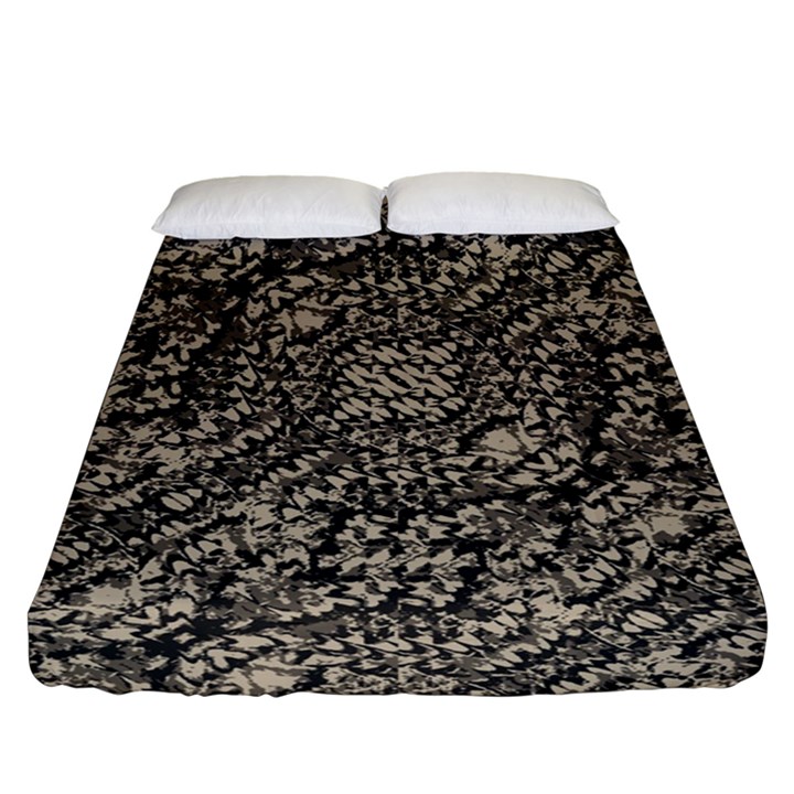 Animal Print Camo Pattern Fitted Sheet (Queen Size)