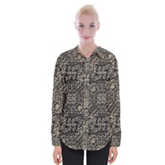 Animal Print Camo Pattern Womens Long Sleeve Shirt