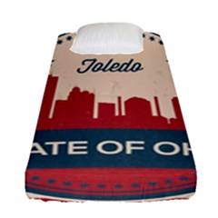 Retro Toledo Skyline Fitted Sheet (single Size) by Bigfootshirtshop