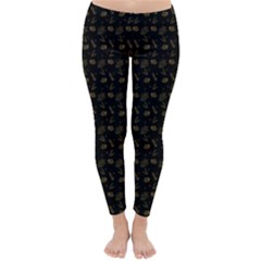 Black And Gold Festive Design Classic Winter Leggings