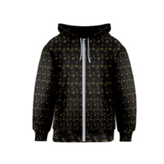 Black And Gold Festive Design Kids  Zipper Hoodie