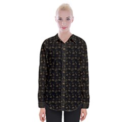 Black And Gold Festive Design Womens Long Sleeve Shirt