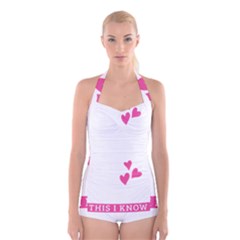 Jesus Loves Me [converted] Boyleg Halter Swimsuit 