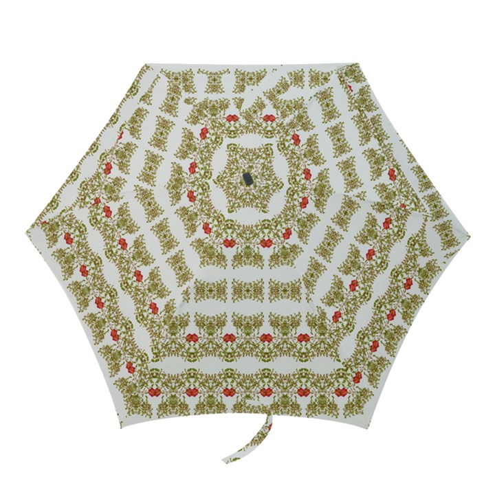 Striped Ornate Floral Print Mini Folding Umbrellas