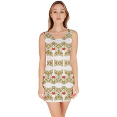 Striped Ornate Floral Print Bodycon Dress by dflcprints