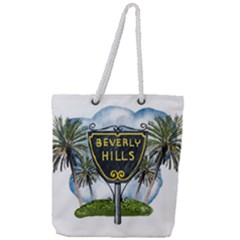 Beverly Hills Full Print Rope Handle Tote (large)